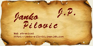 Janko Pilović vizit kartica